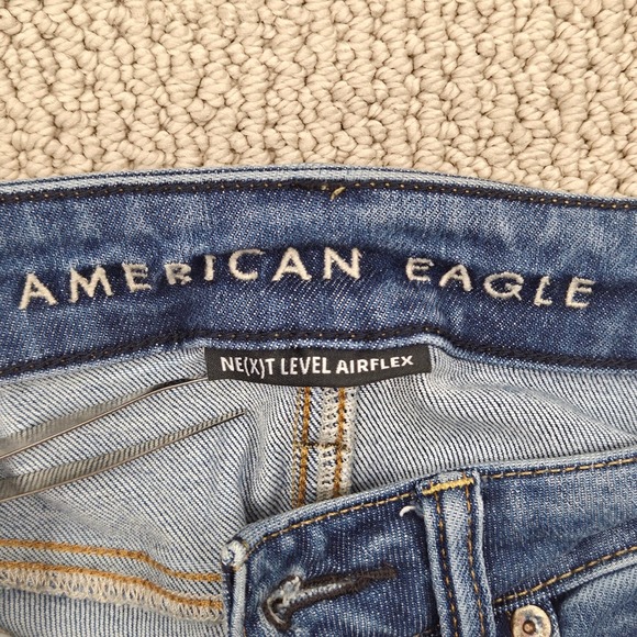 American Eagle Womens Slim Straight Leg Jeans Distressed Blue Denim 28x32‎ - Picture 3 of 9